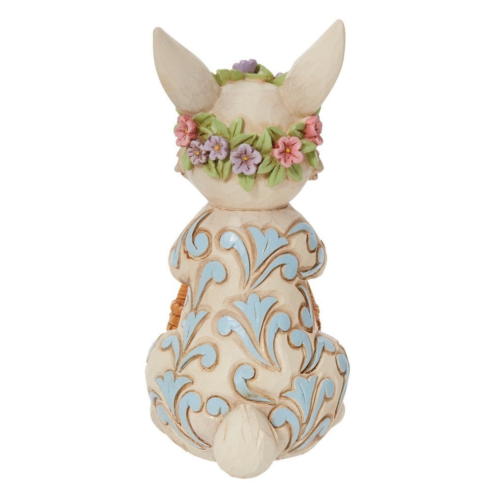 Jim Shore Heartwood Creek: Pint Sized Bunny Basket Figurine sparkle-castle