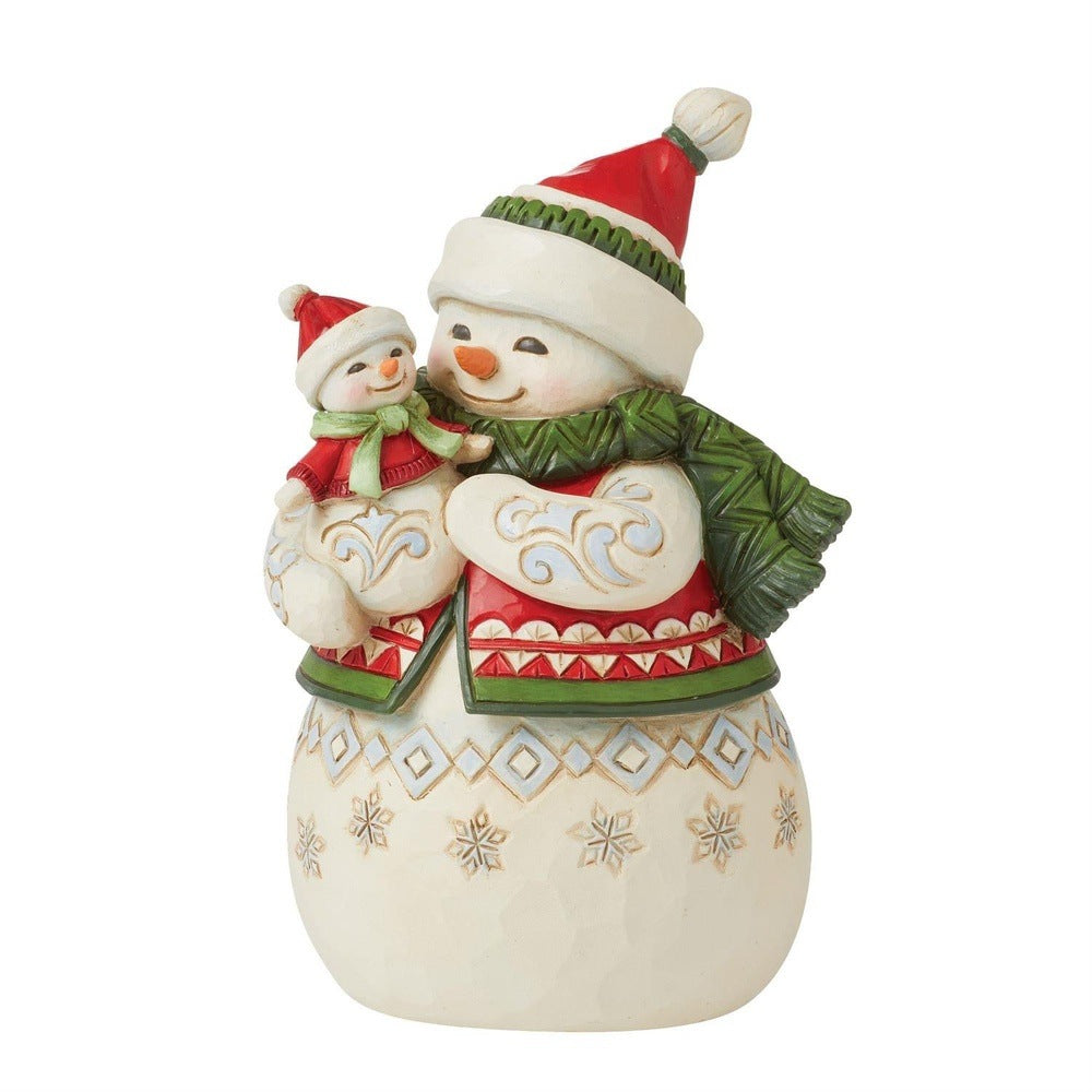 Jim Shore Heartwood Creek: Pint Sized Snowman with Snowbaby Figurine sparkle-castle
