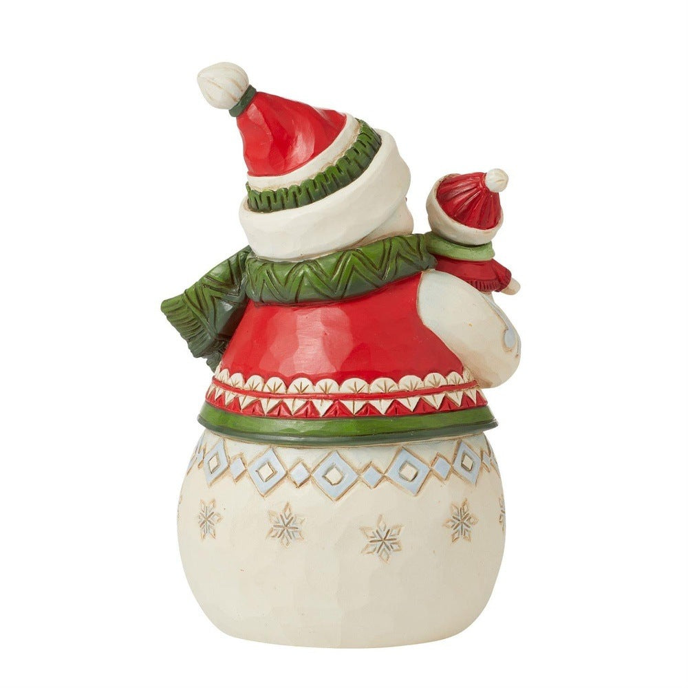 Jim Shore Heartwood Creek: Pint Sized Snowman with Snowbaby Figurine sparkle-castle