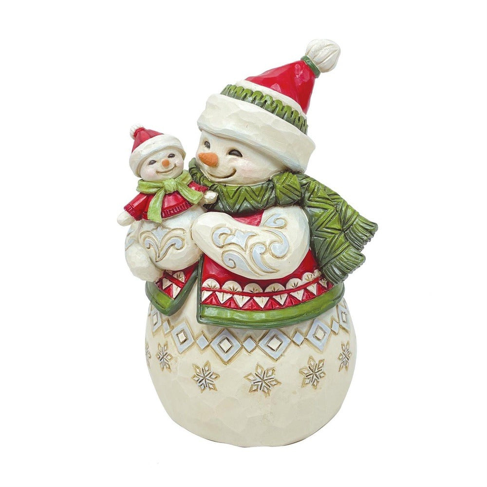 Jim Shore Heartwood Creek: Pint Sized Snowman with Snowbaby Figurine sparkle-castle