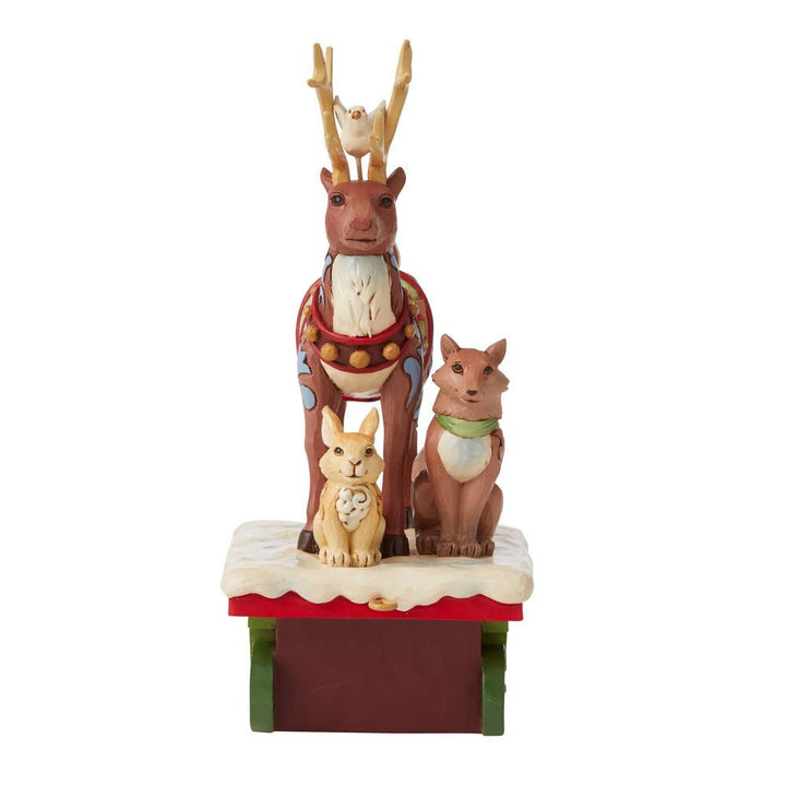 Jim Shore Heartwood Creek: Reindeer Animals Train Car Figurine sparkle-castle