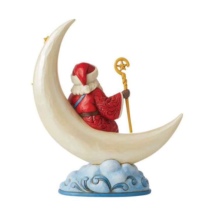Jim Shore Heartwood Creek: Santa on Crescent Moon Figurine sparkle-castle