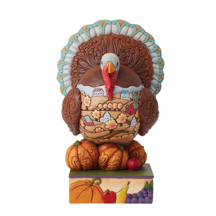 Jim Shore Heartwood Creek: Traditional Turkey with Scene Figurine sparkle-castle