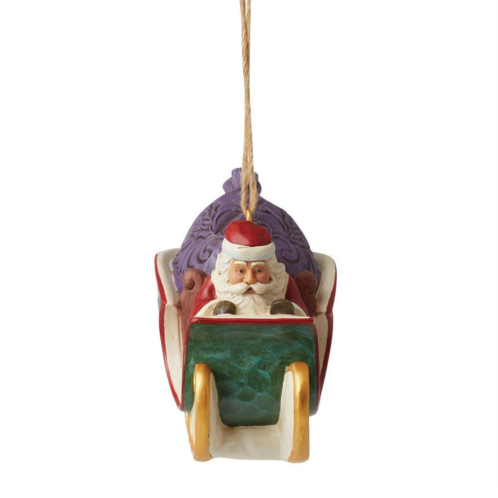 Jim Shore Heartwood Creek: 'Twas The Night Before Christmas Santa in Sleigh Hanging Ornament sparkle-castle