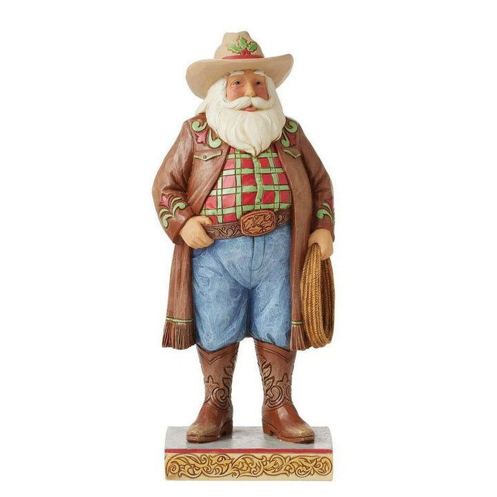 Jim Shore Heartwood Creek: Western Santa Figurine sparkle-castle