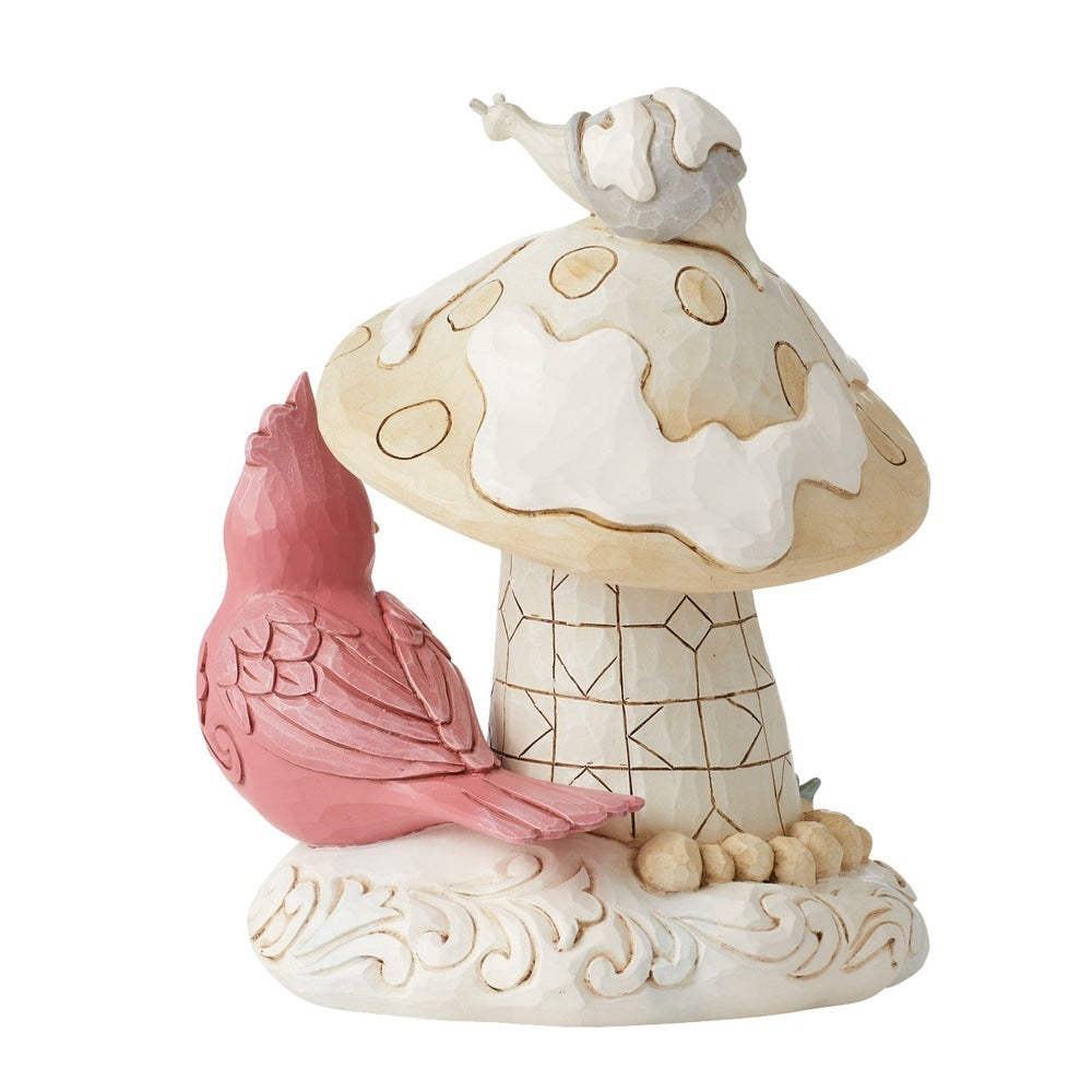 Jim Shore Heartwood Creek: White Woodland Gnome Mushroom House Figurine sparkle-castle