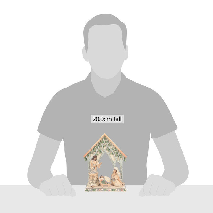 Jim Shore Heartwood Creek: White Woodland Holy Family and Creche Figurines, Set of 4 sparkle-castle