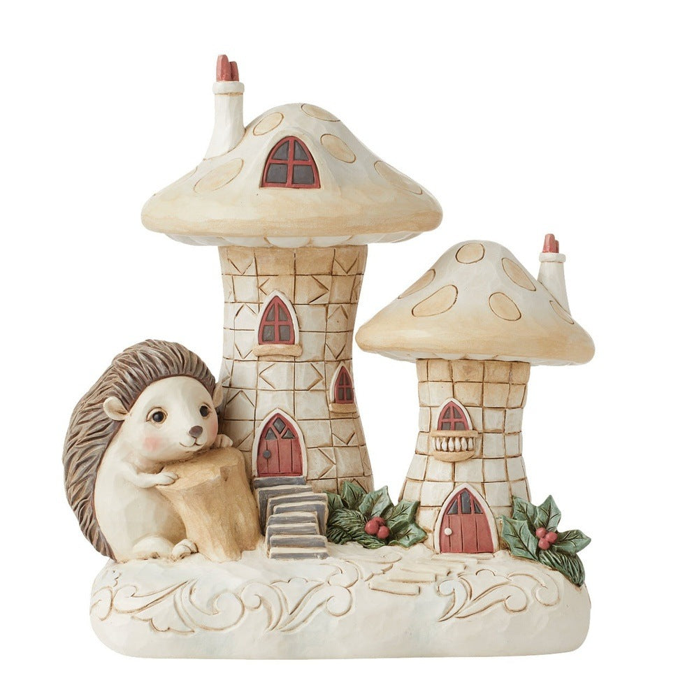 Jim Shore Heartwood Creek: White Woodland Mushroom House Figurine sparkle-castle