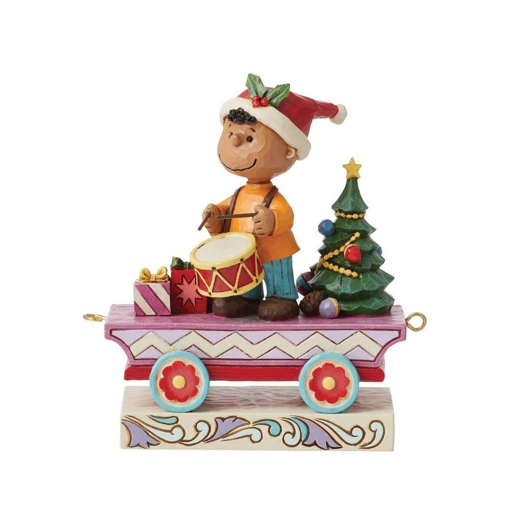 Jim Shore Peanuts: Franklin Train Car Figurine sparkle-castle