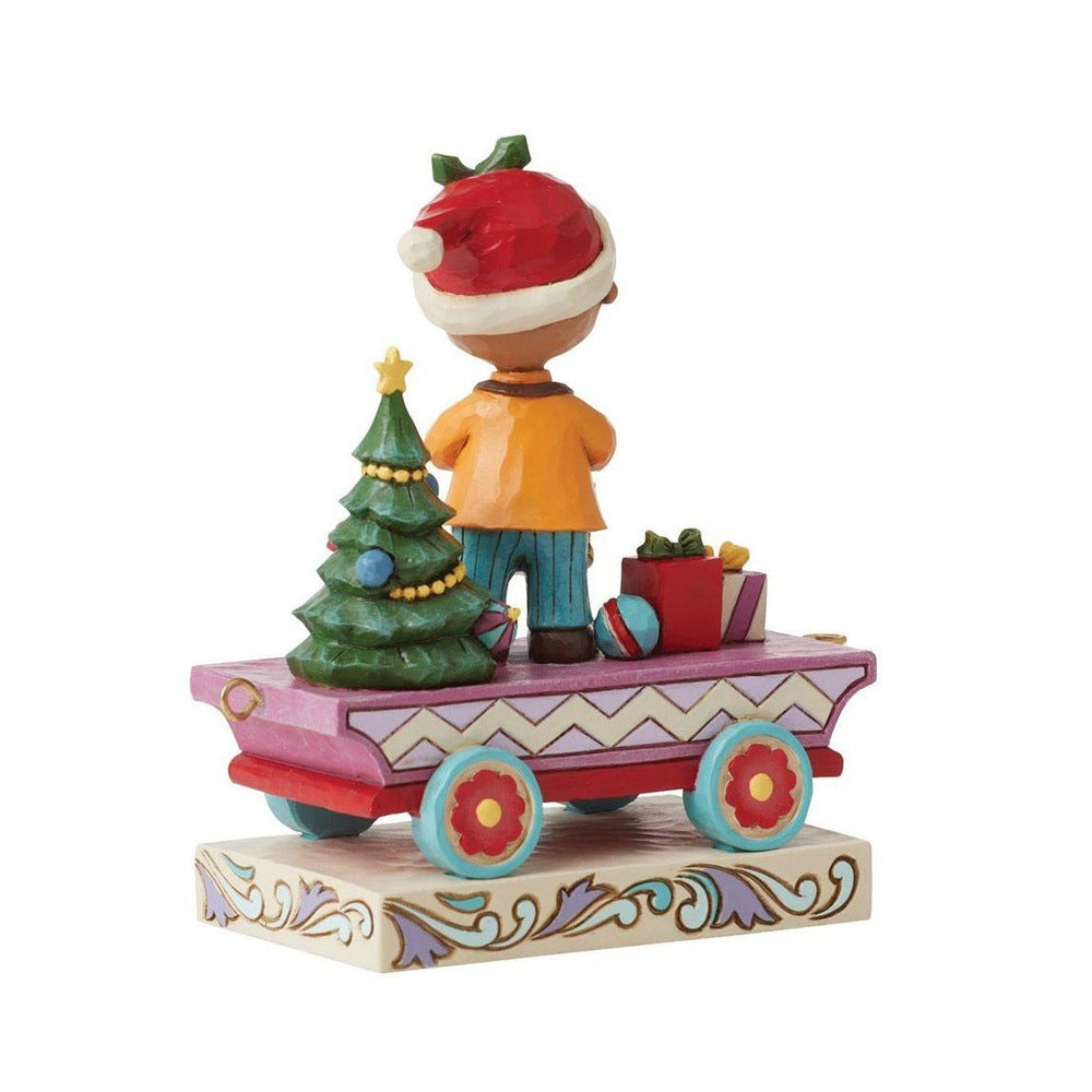 Jim Shore Peanuts: Franklin Train Car Figurine sparkle-castle