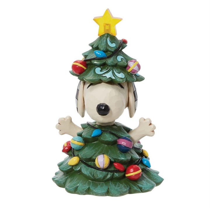 Jim Shore Peanuts: Snoopy Dressed As A Christmas Tree Figurine sparkle-castle