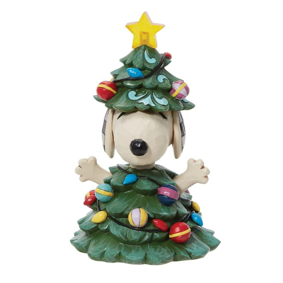 Jim Shore Peanuts: Snoopy Dressed As A Christmas Tree Figurine sparkle-castle