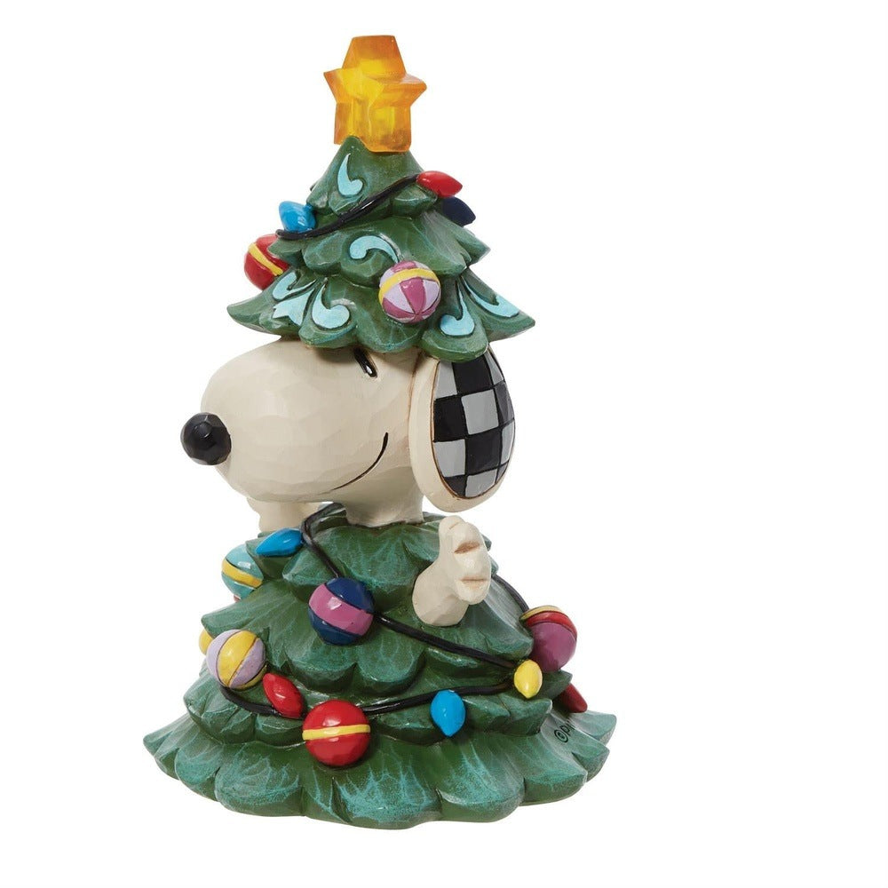 Jim Shore Peanuts: Snoopy Dressed As A Christmas Tree Figurine sparkle-castle