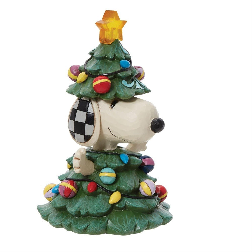 Jim Shore Peanuts: Snoopy Dressed As A Christmas Tree Figurine sparkle-castle