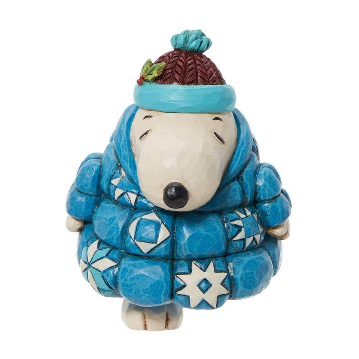 Jim Shore Peanuts: Snoopy In Puffer Jacket Miniature Figurine sparkle-castle