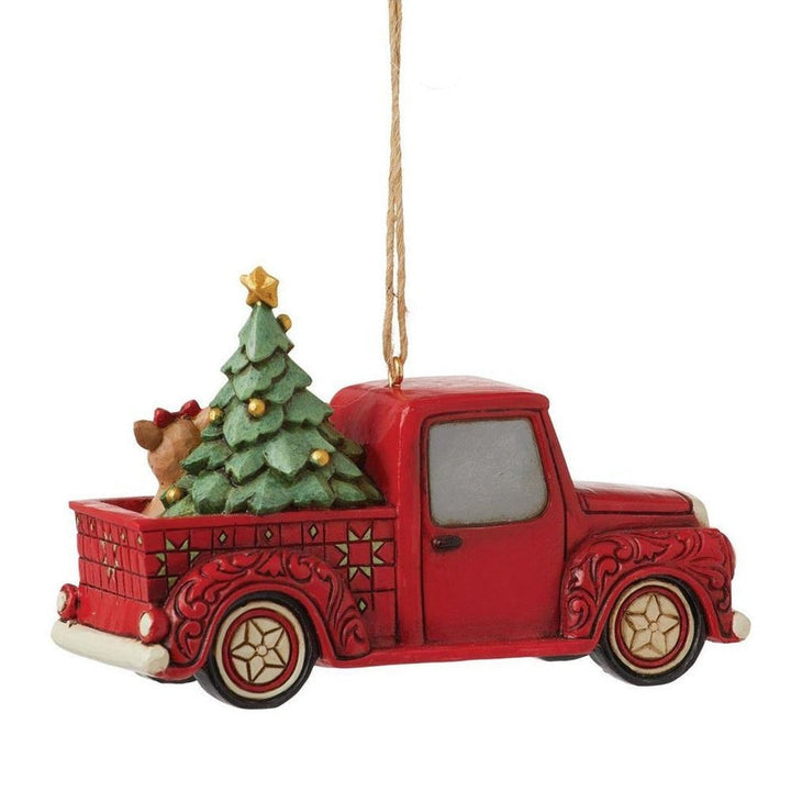 Jim Shore Rudolph Traditions: Rudolph In Red Truck Hanging Ornament sparkle-castle