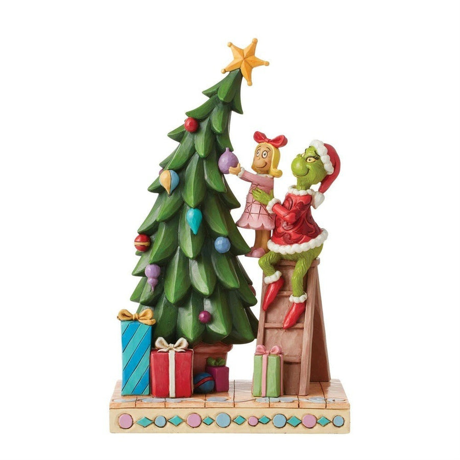 Jim Shore The Grinch: Grinch & Cindy Lou Decorating The Tree Figurine sparkle-castle