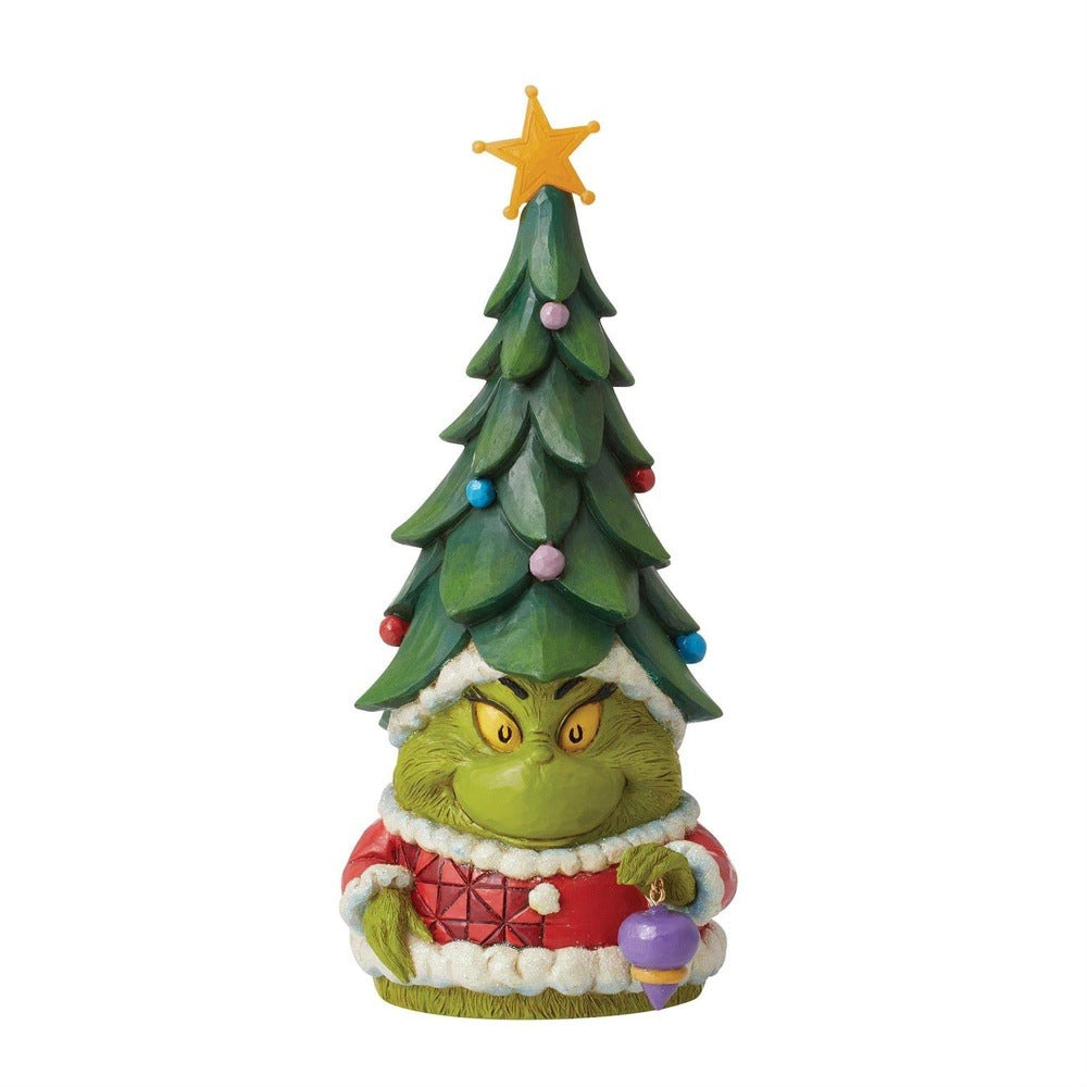 Jim Shore The Grinch: Grinch Gnome with Lit Star Christmas Tree Hat Figurine sparkle-castle