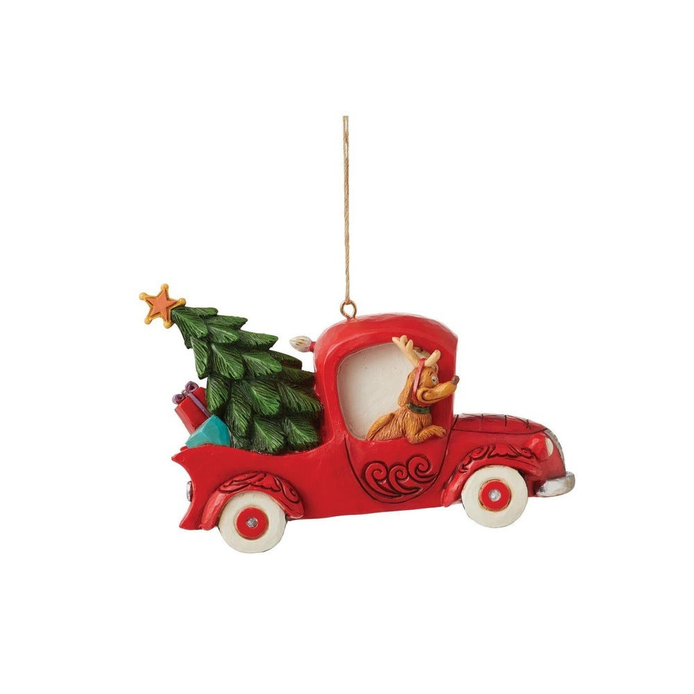 Jim Shore The Grinch: Grinch in Red Truck Hanging Ornament sparkle-castle