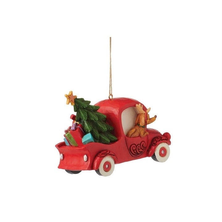 Jim Shore The Grinch: Grinch in Red Truck Hanging Ornament sparkle-castle