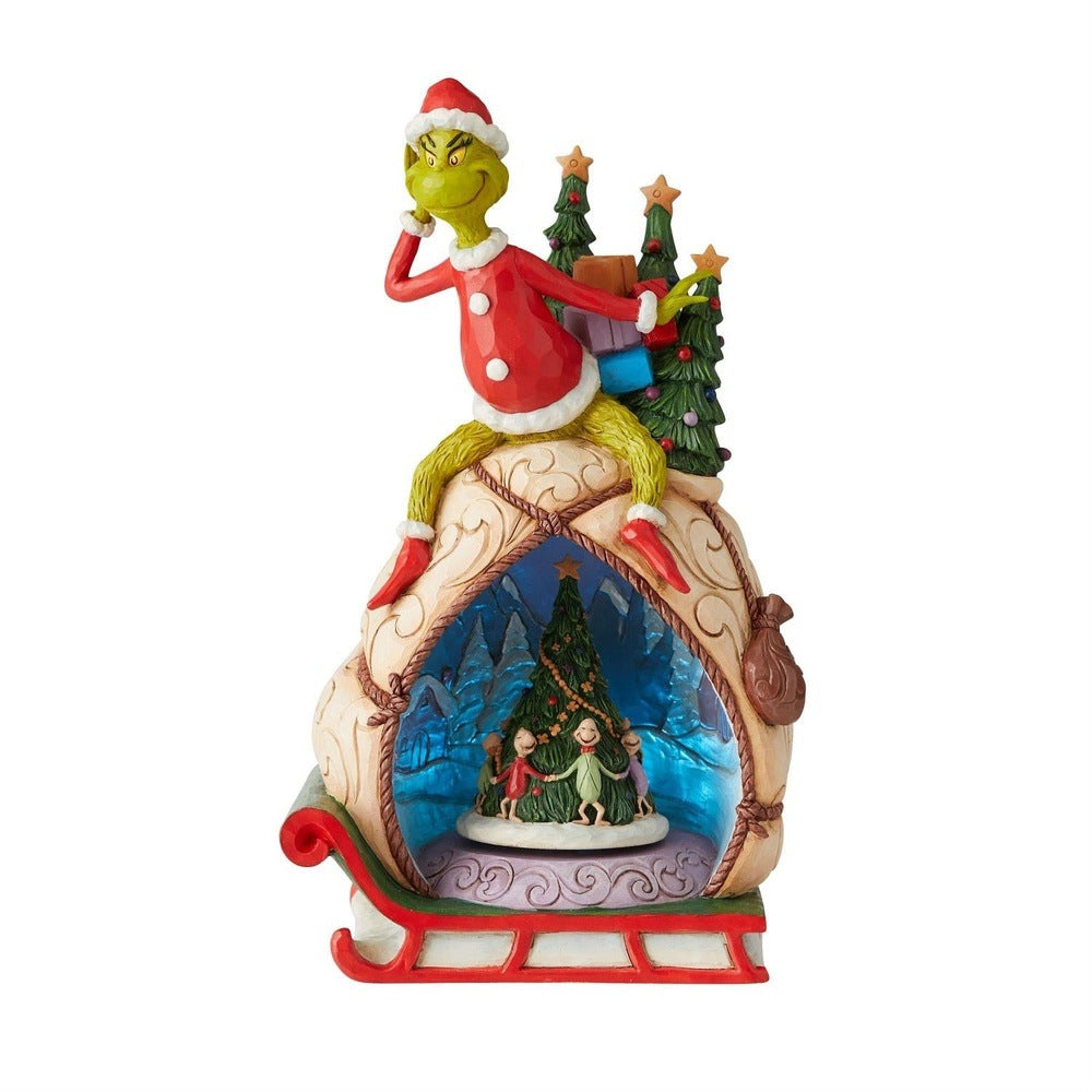 Jim Shore The Grinch: Grinch Lighted Rotator Figurine sparkle-castle