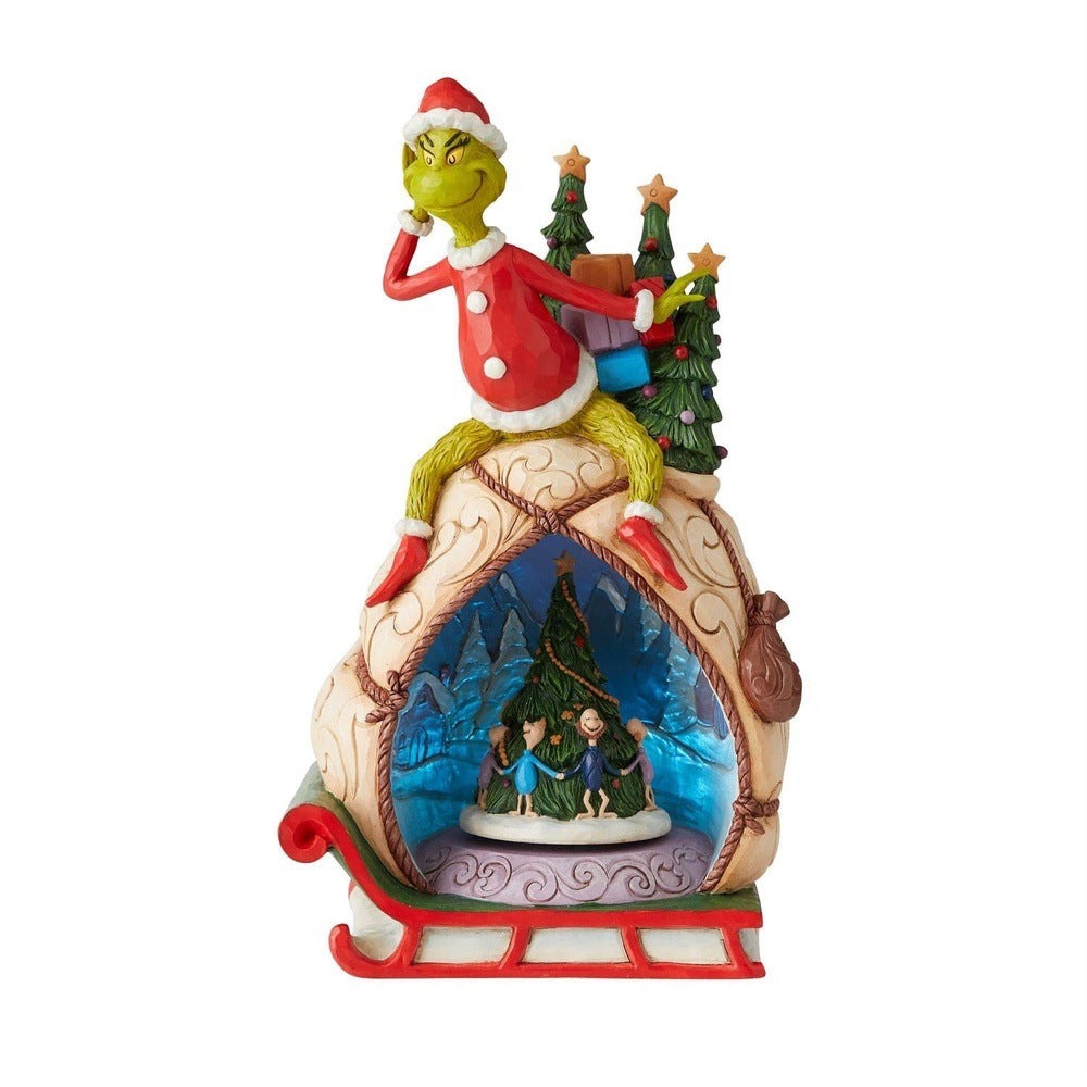 Jim Shore The Grinch: Grinch Lighted Rotator Figurine sparkle-castle