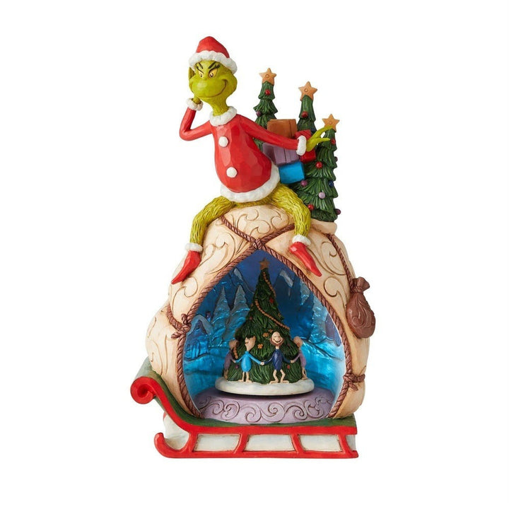 Jim Shore The Grinch: Grinch Lighted Rotator Figurine sparkle-castle