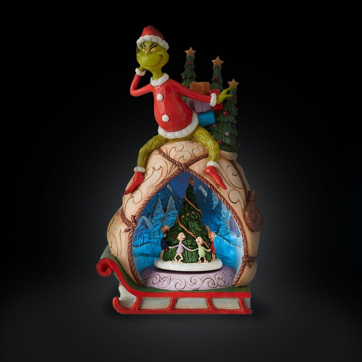 Jim Shore The Grinch: Grinch Lighted Rotator Figurine sparkle-castle