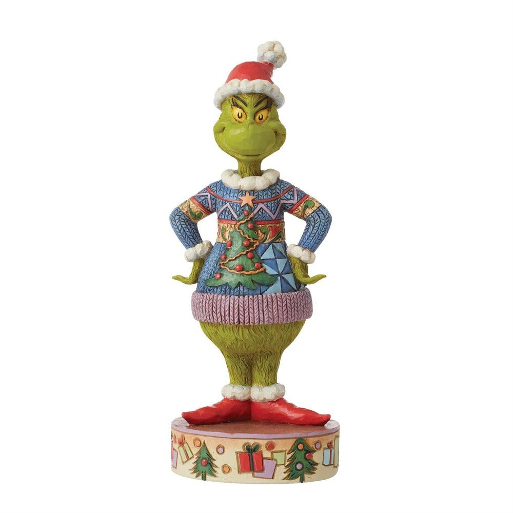 Jim Shore The Grinch: Grinch Wearing Ugly Sweater Figurine sparkle-castle