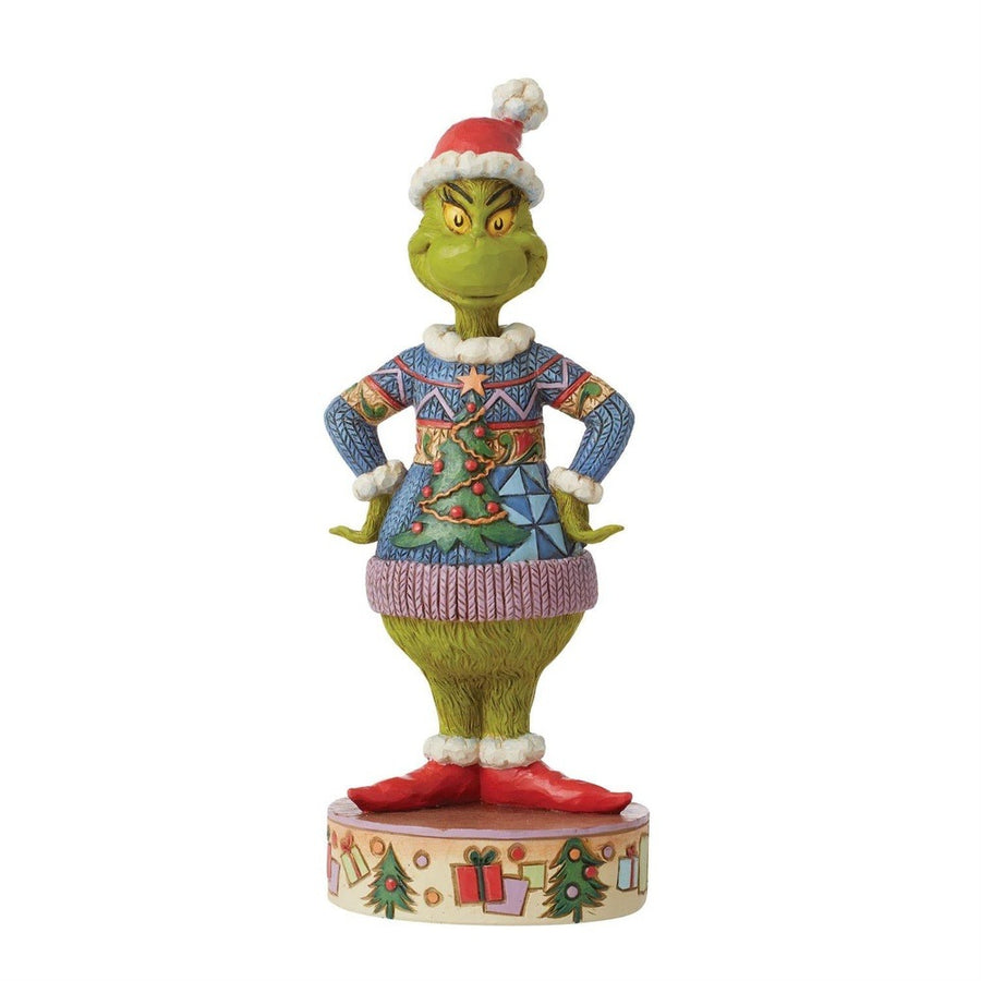Jim Shore The Grinch: Grinch Wearing Ugly Sweater Figurine sparkle-castle