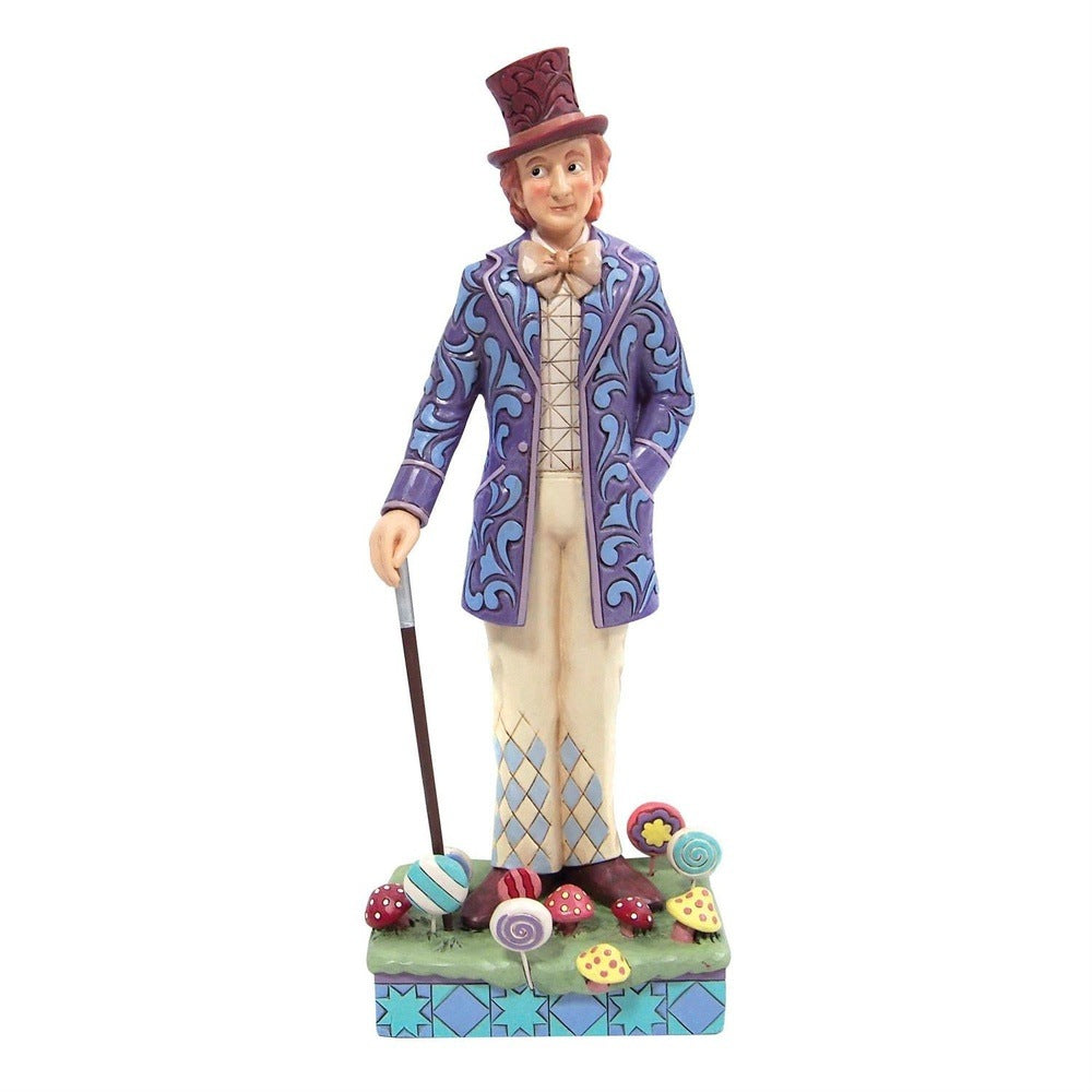 Jim Shore Willy Wonka: Willy Wonka and Cane Figurine sparkle-castle
