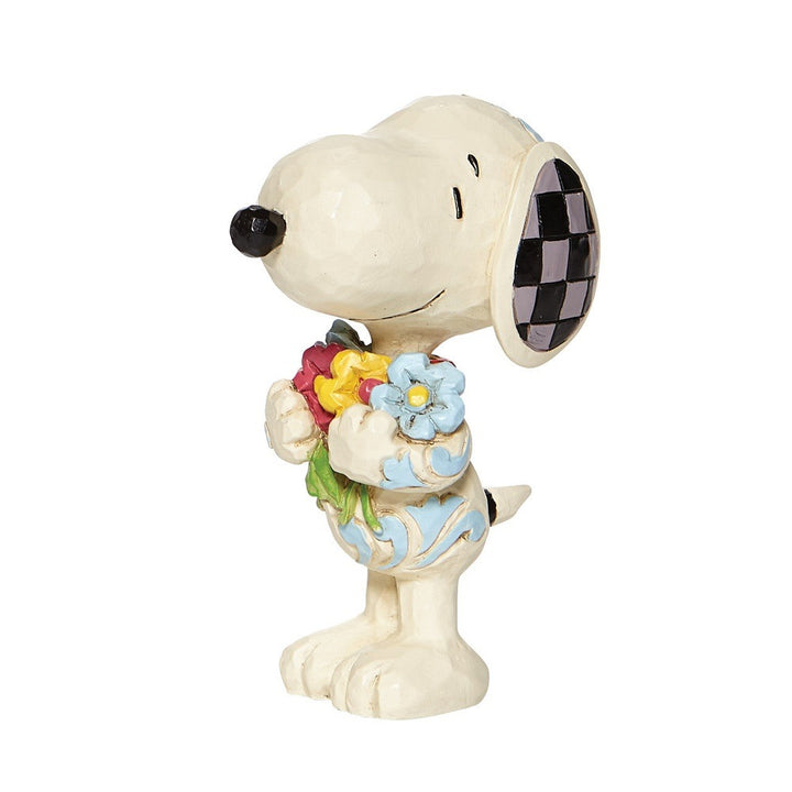 Jim Shore Peanuts: Mini Snoopy with Flowers Figurine sparkle-castle