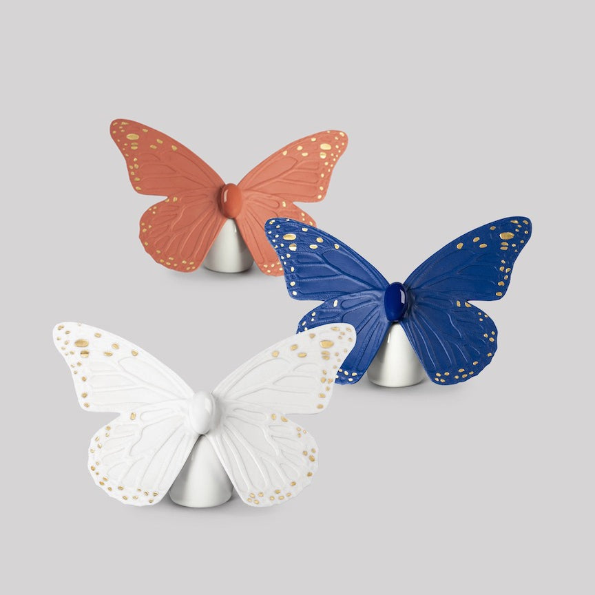 Lladró Gold Lustre Collection: Blue Butterfly Figurine sparkle-castle