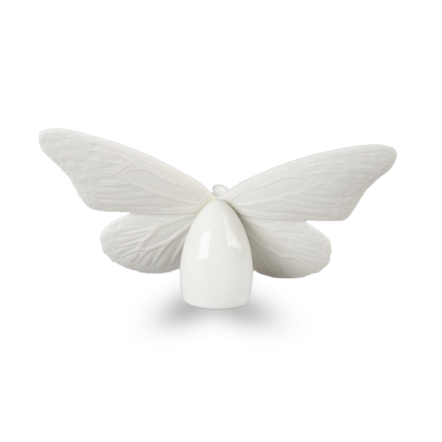 Lladró Gold Lustre Collection: White Butterfly Figurine sparkle-castle
