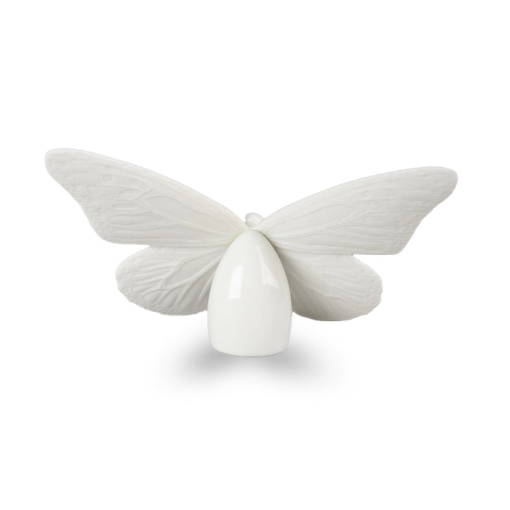 Lladró Gold Lustre Collection: White Butterfly Figurine sparkle-castle