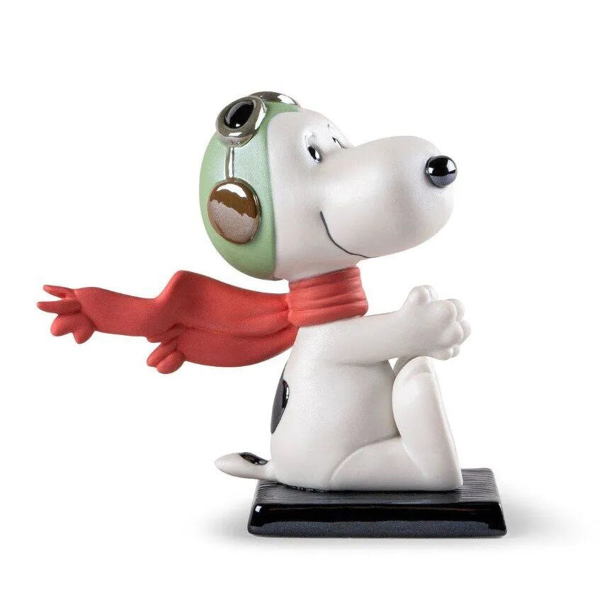 Lladró Peanuts Collection: Snoopy Flying Ace Figurine sparkle-castle