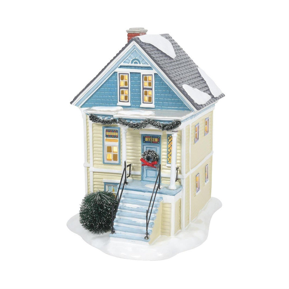 Original Snow Village: 1231 Dunn Street sparkle-castle