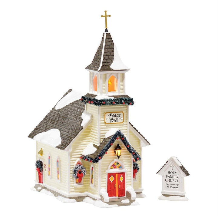 Original Snow Village: Holy Family Church, Set of 2 sparkle-castle