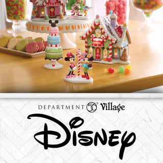 Department 56 disney donald duck boat shaped village house with huey dewey and louie figurine and donald figurine