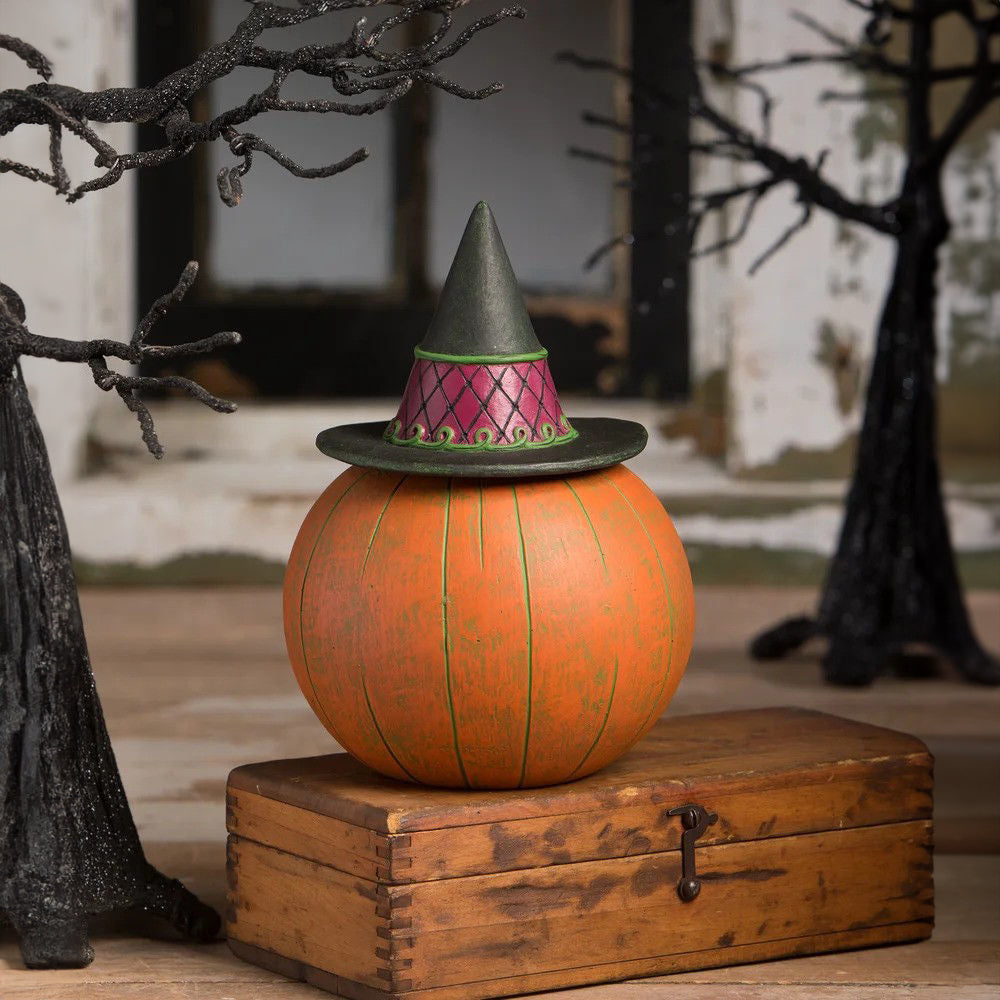 Johanna Parker by Bethany Lowe: Halloween Witchy Orange-O-Weena Container sparkle-castle