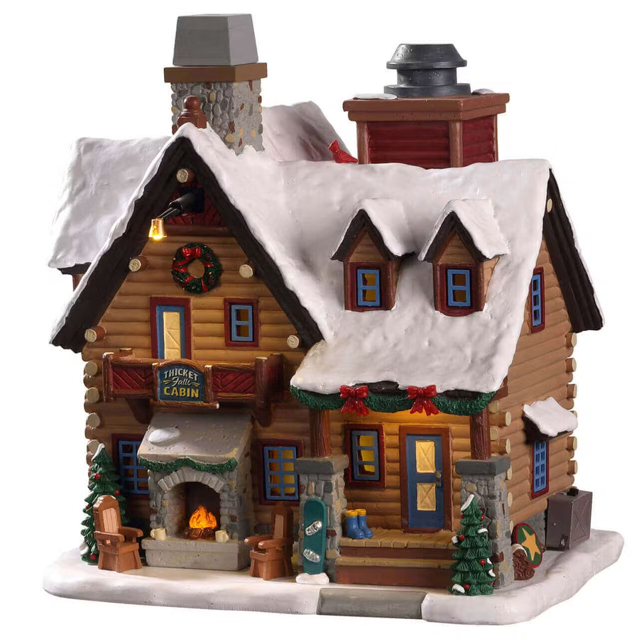 Lemax Vail Village: Thicket Falls Cabin sparkle-castle