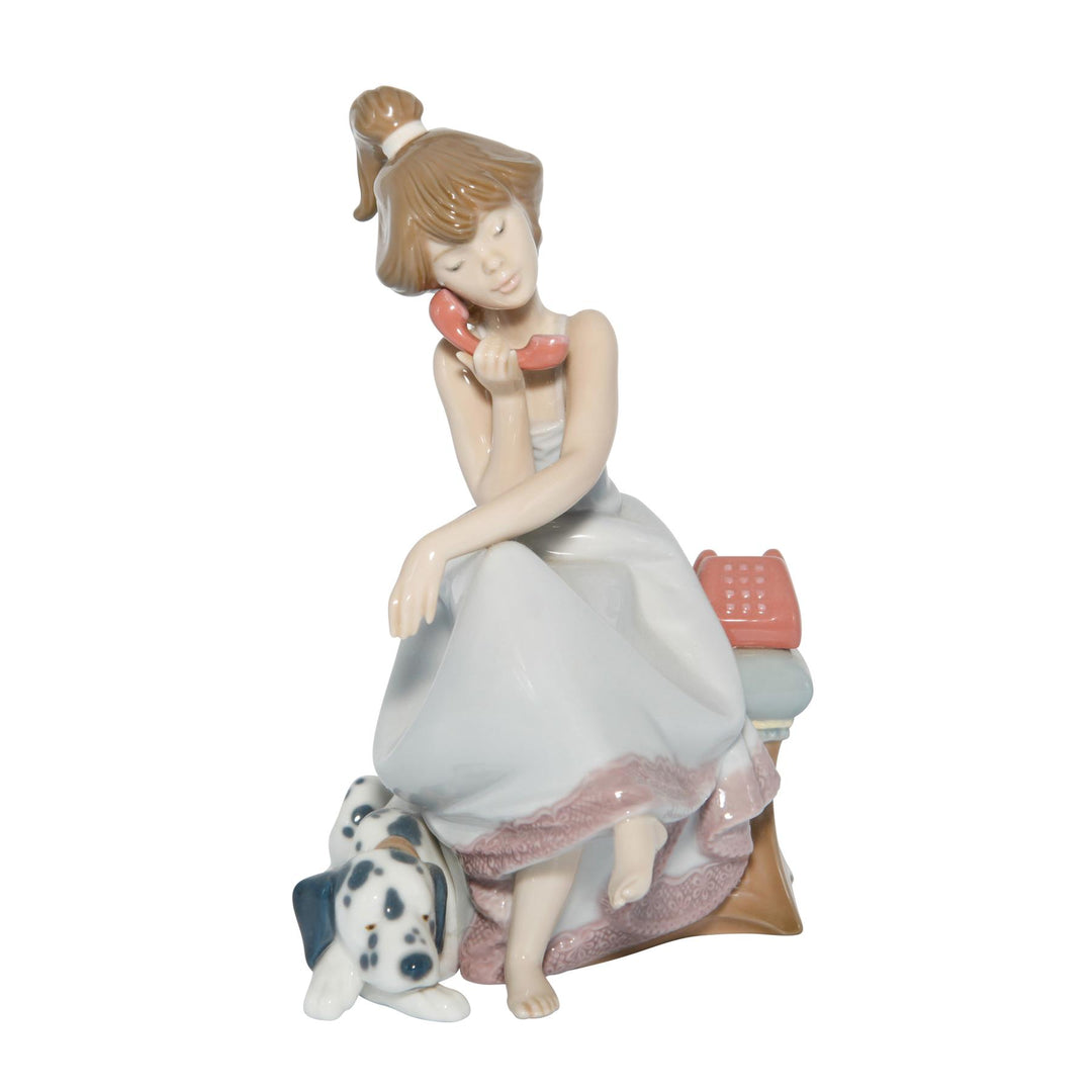 Lladró Elegant Youth Collection: Chit-Chat Girl Porcelain Figure sparkle-castle