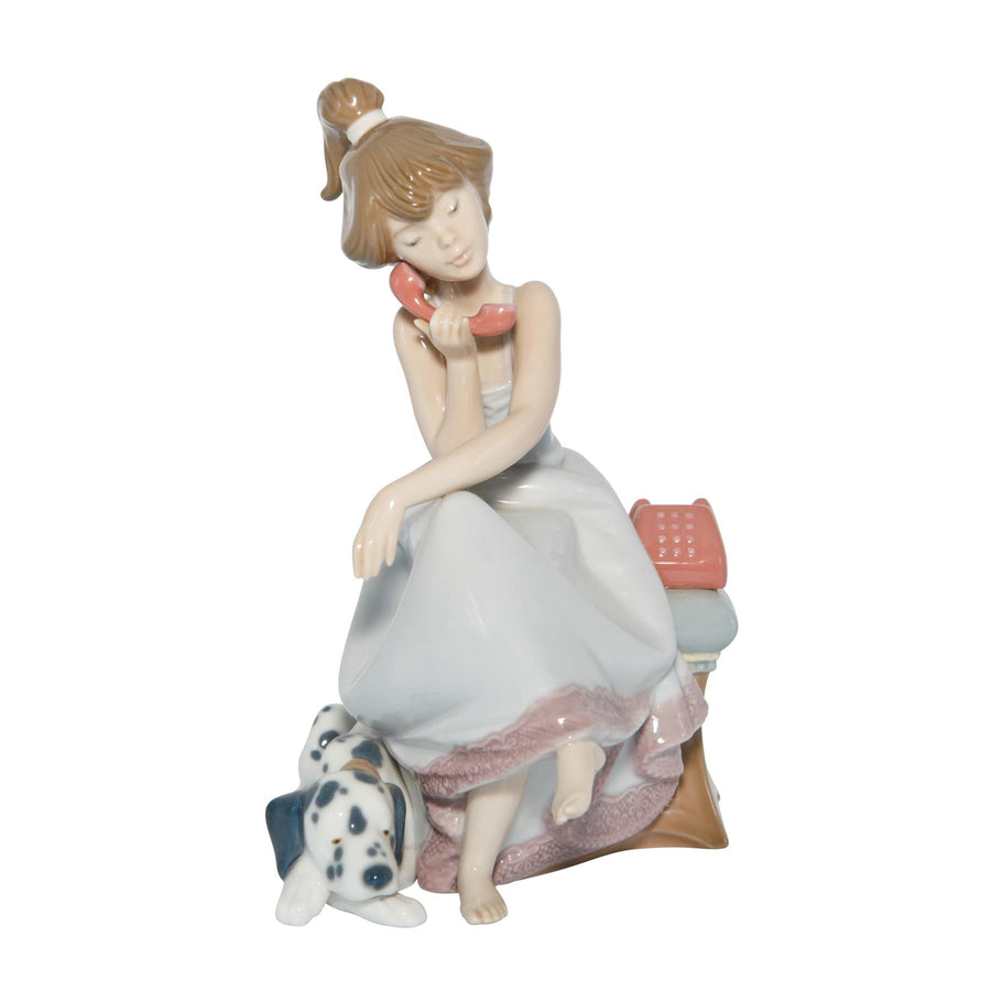 Lladró Elegant Youth Collection: Chit-Chat Girl Porcelain Figure sparkle-castle