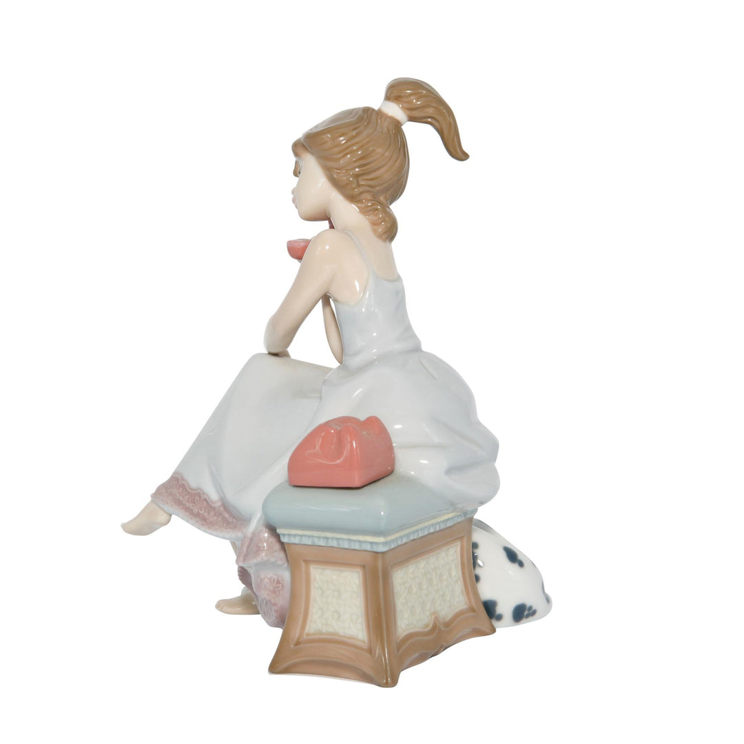 Lladró Elegant Youth Collection: Chit-Chat Girl Porcelain Figure sparkle-castle