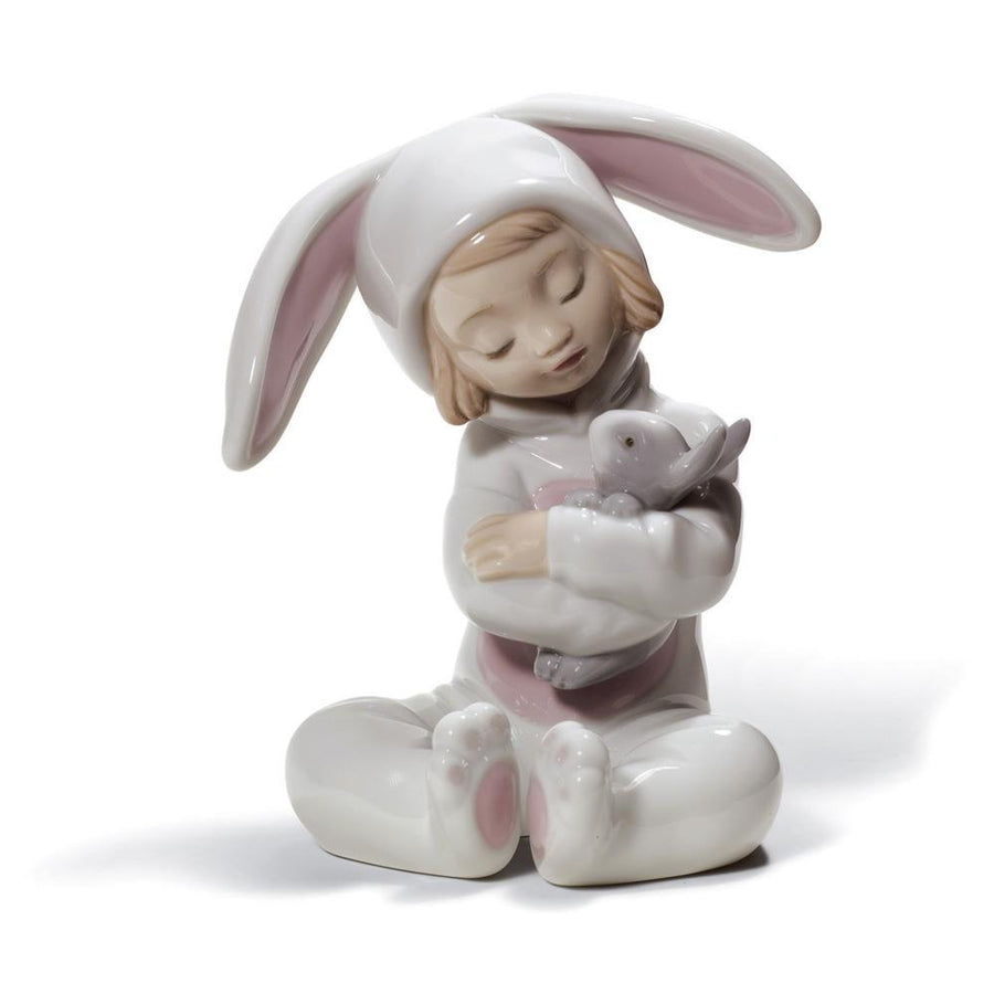 Lladró Family Pets Collection: Bunny Hugs Figurine sparkle-castle