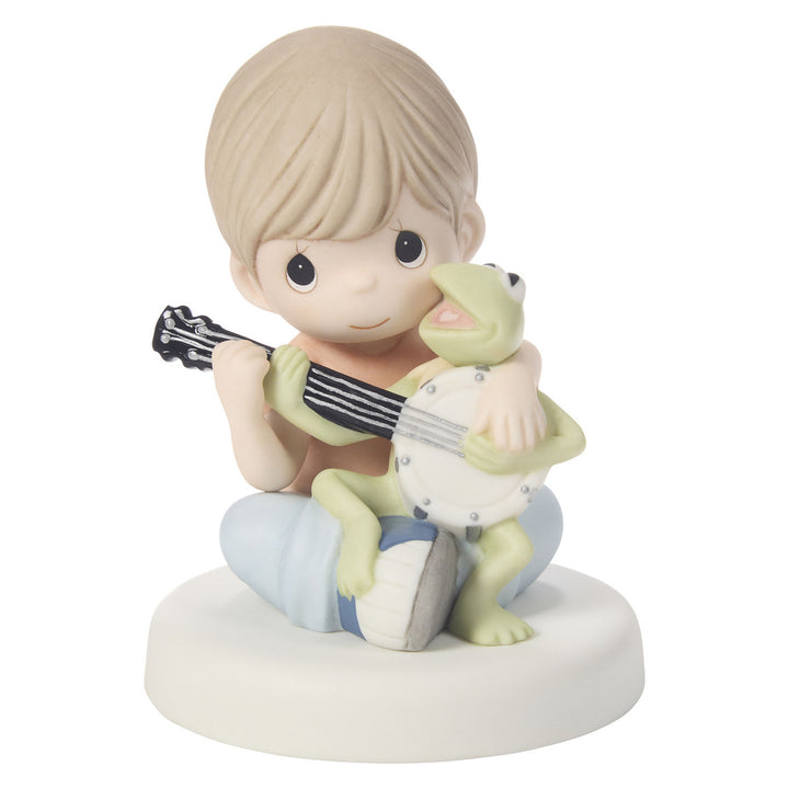 Precious Moments Disney Showcase: The Muppets Boy with Kermit The Frog Figurine