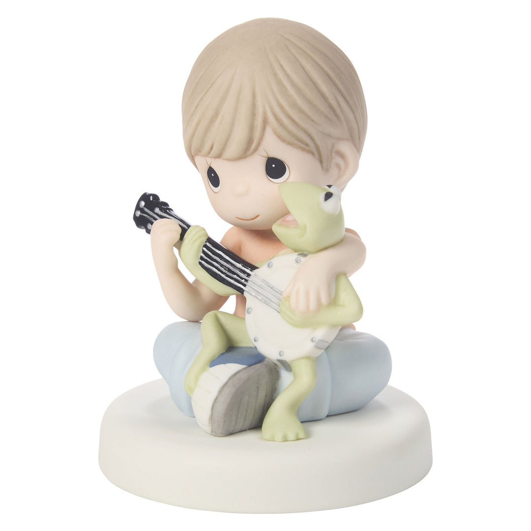 Precious Moments Disney Showcase: The Muppets Boy with Kermit The Frog Figurine