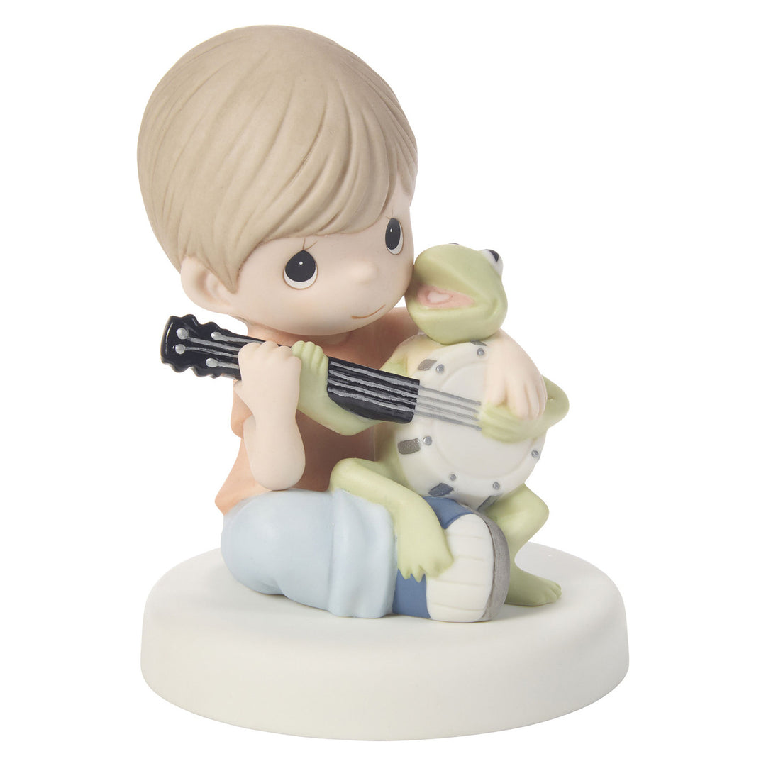 Precious Moments Disney Showcase: The Muppets Boy with Kermit The Frog Figurine
