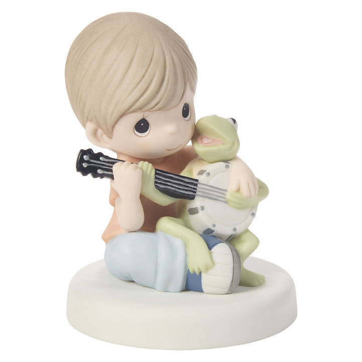 Precious Moments Disney Showcase: The Muppets Boy with Kermit The Frog Figurine