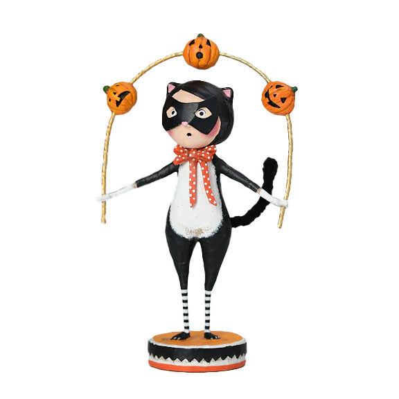 Lori Mitchell Halloween Collection: Toss a Jack Cat Figurine sparkle-castle